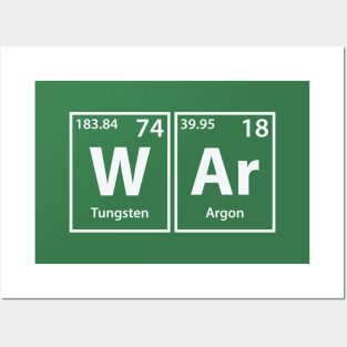 War (W-Ar) Periodic Elements Spelling Posters and Art